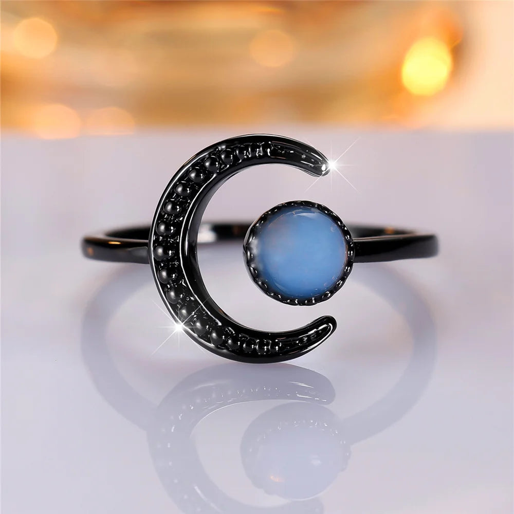 Midnight Moon Crystal Ring