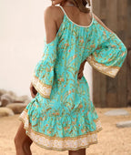 Floral Breeze Butterfly Sleeve Dress