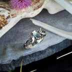 Celestial Glow Moon Ring Vintage Zircon Sparkle