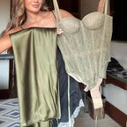 Spring Breeze 2 Piece Waist Cinching Skirt Set