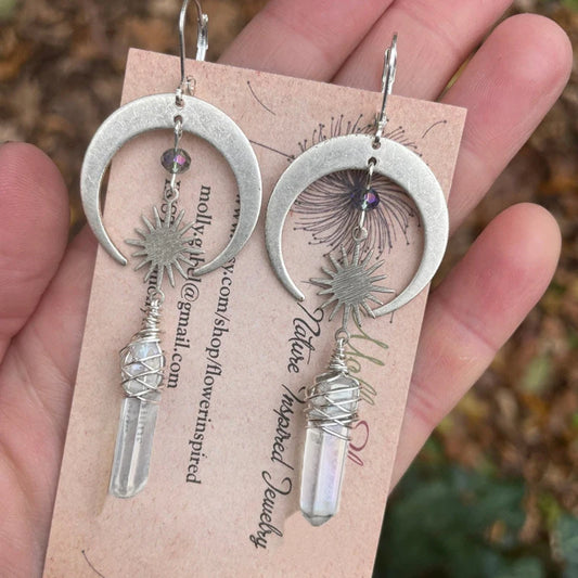Moon & Star Copper Earrings