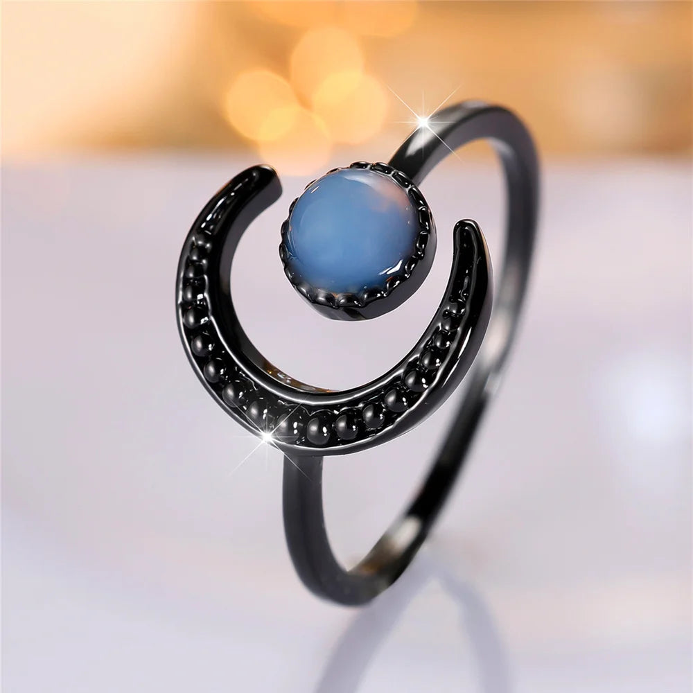 Midnight Moon Crystal Ring
