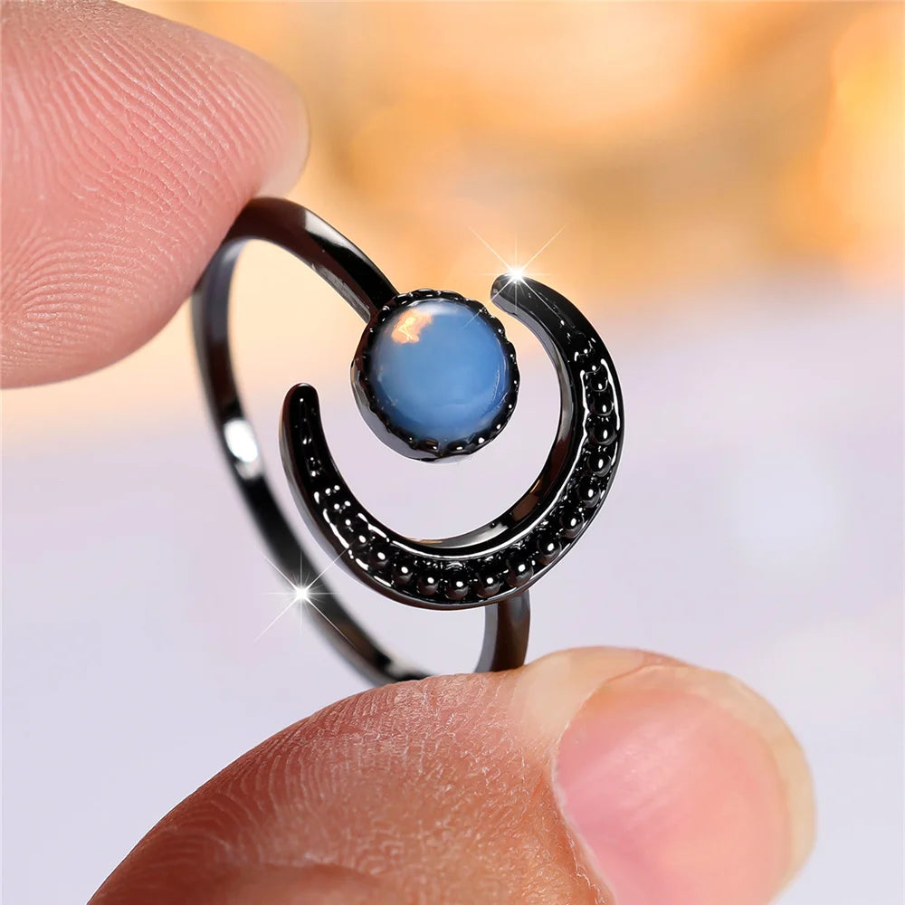 Midnight Moon Crystal Ring