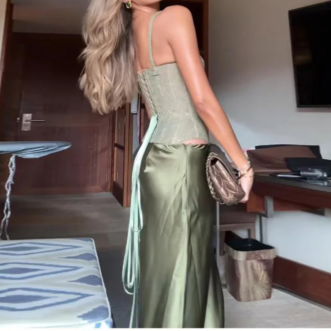 Spring Breeze 2 Piece Waist Cinching Skirt Set