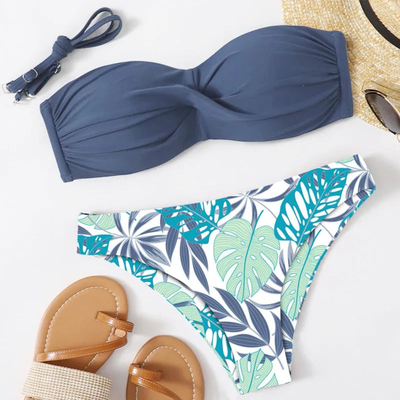 Twist Charm Bandeau Bikini Set
