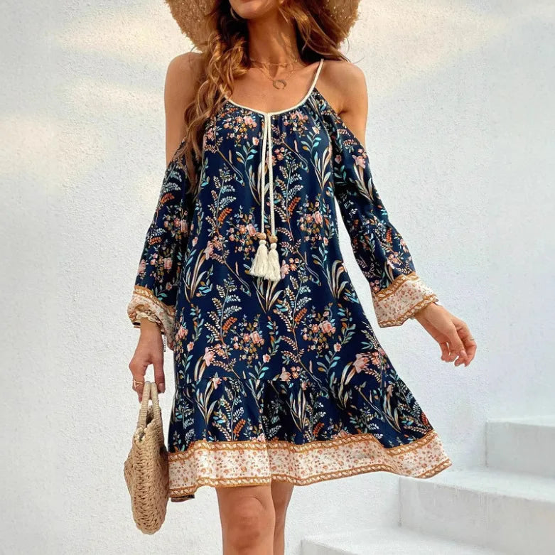 Floral Breeze Butterfly Sleeve Dress