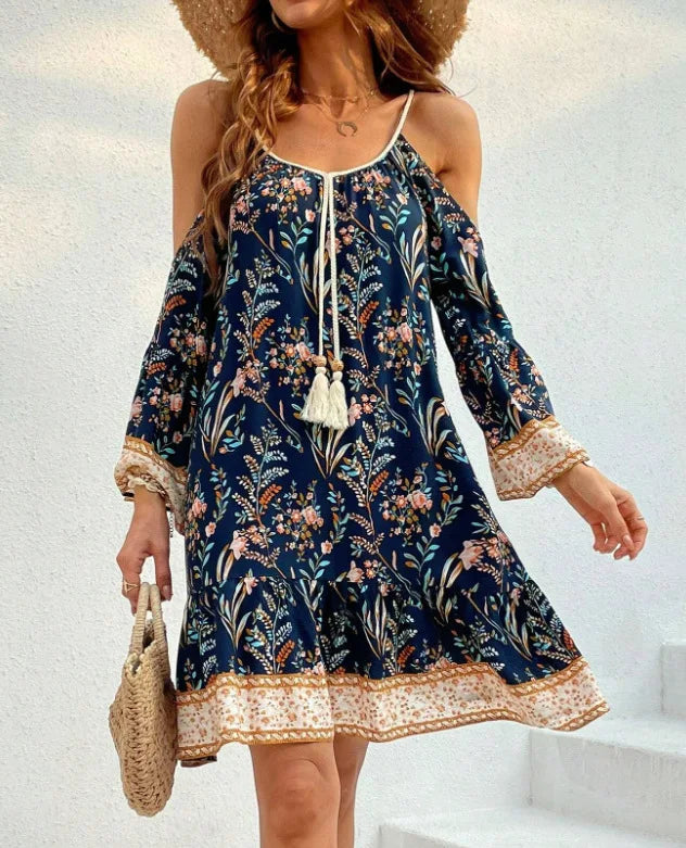 Floral Breeze Butterfly Sleeve Dress