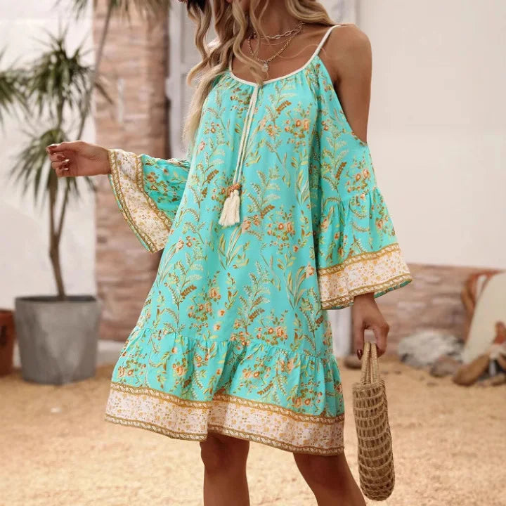 Floral Breeze Butterfly Sleeve Dress