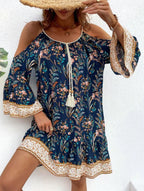 Floral Breeze Butterfly Sleeve Dress