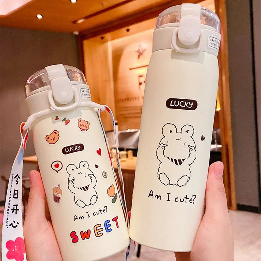 Cute Straw Thermos Bottle