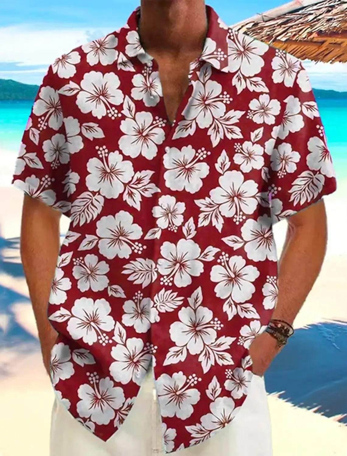 Retro Hibiscus Print Hawaiian Shirt – Summer Edition - AL01