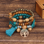 Boho Tree of Life Beaded Bracelet Set