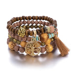 Boho Tree of Life Beaded Bracelet Set