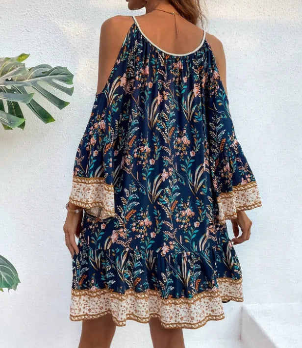Floral Breeze Butterfly Sleeve Dress