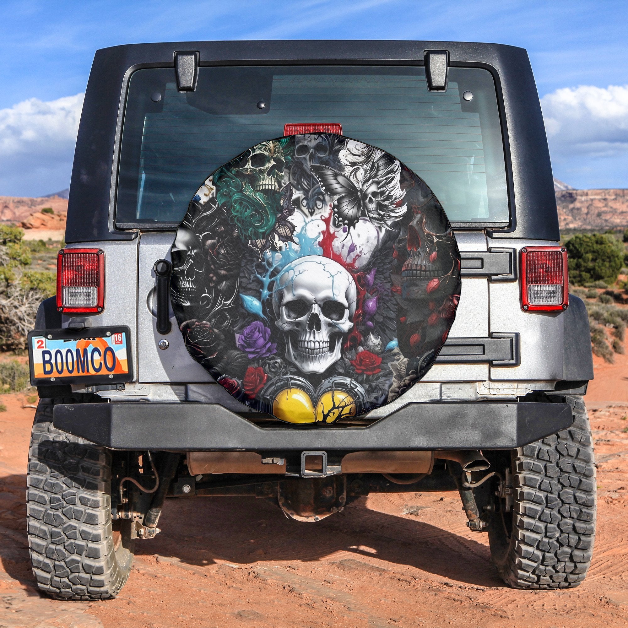 Painted Pain Design Halloween Vibes Spare Tire Cover - TH02