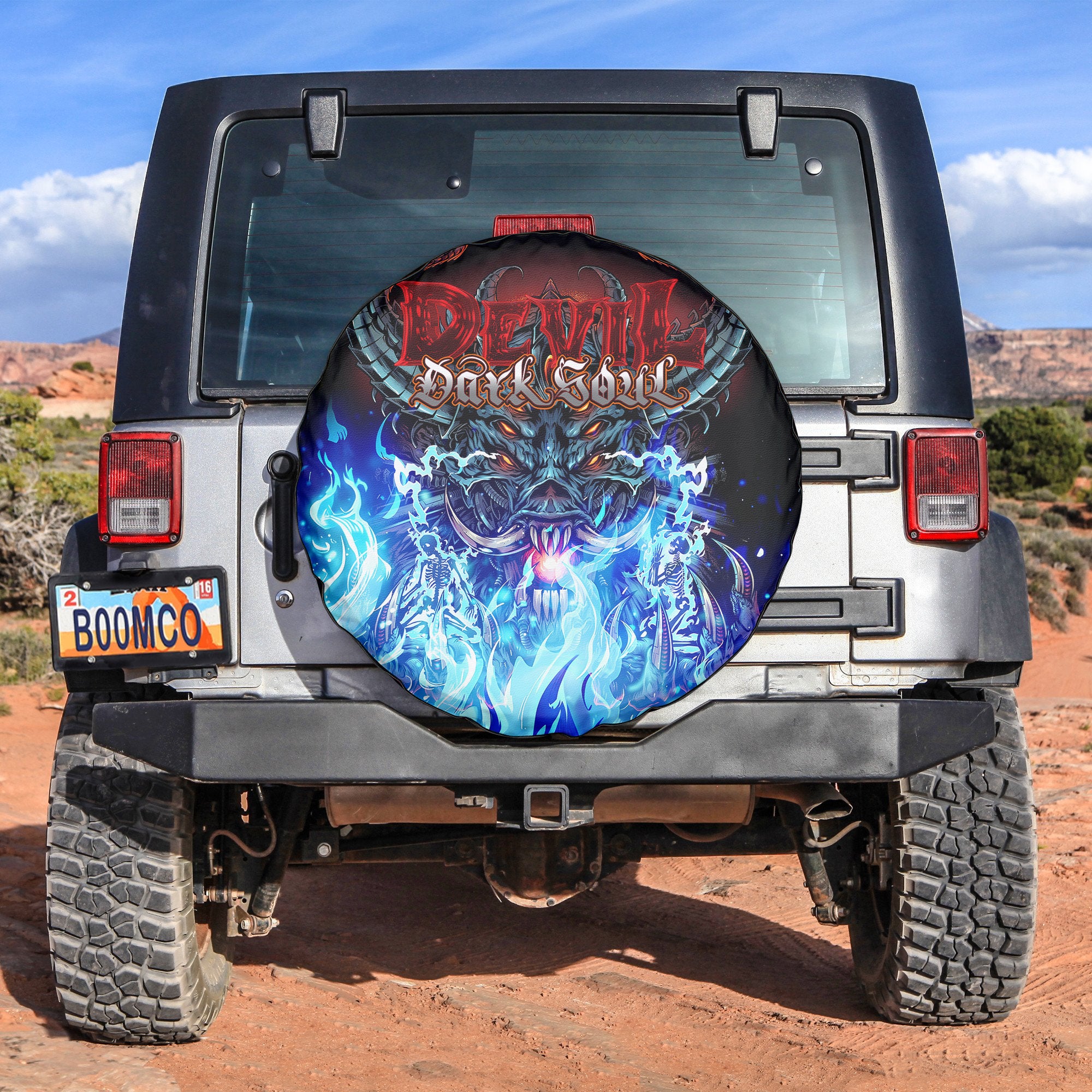 Devil Dark Soul Design Halloween Vibes Spare Tire Cover - TH02
