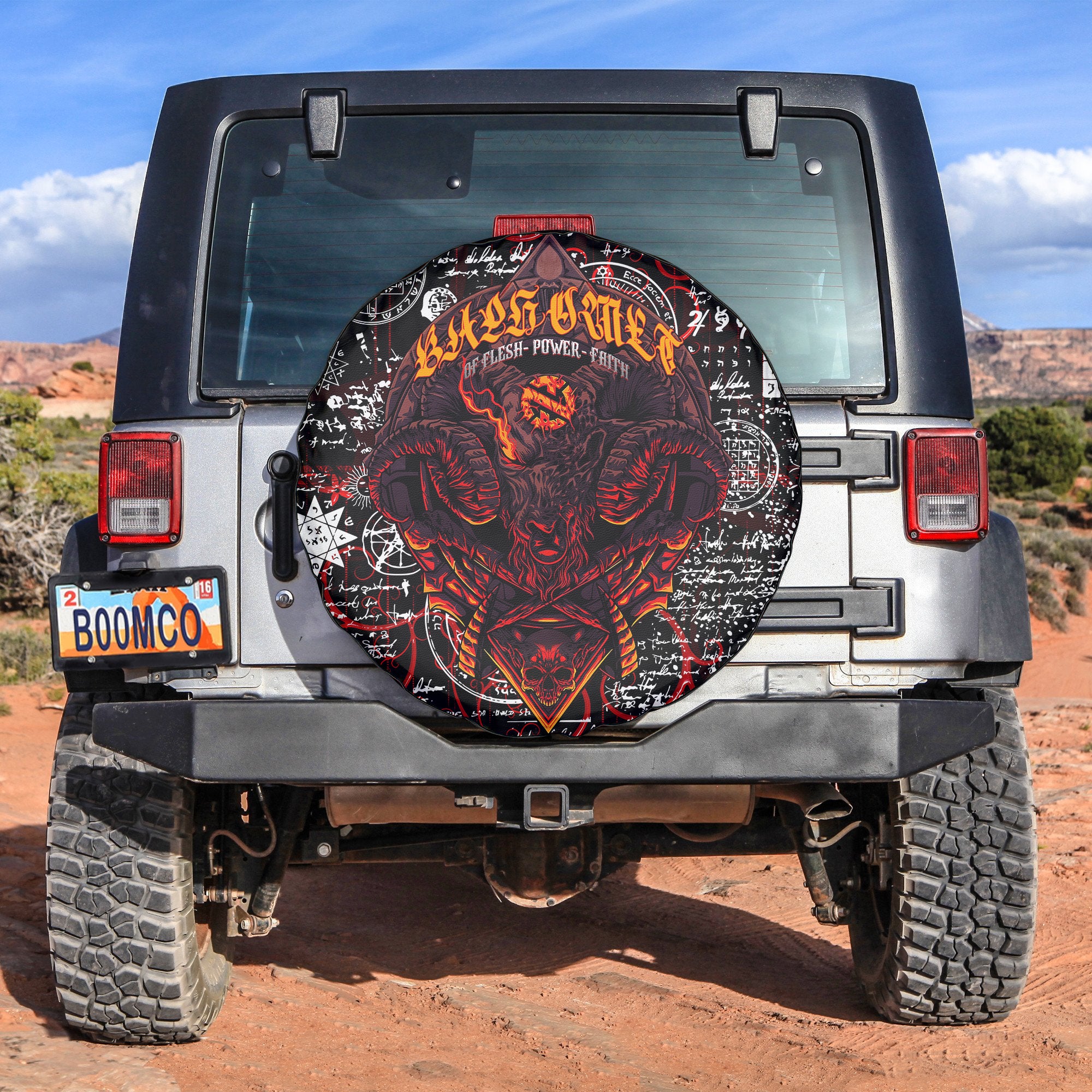 Baphomet Design Halloween Vibes Spare Tire Cover - TH02
