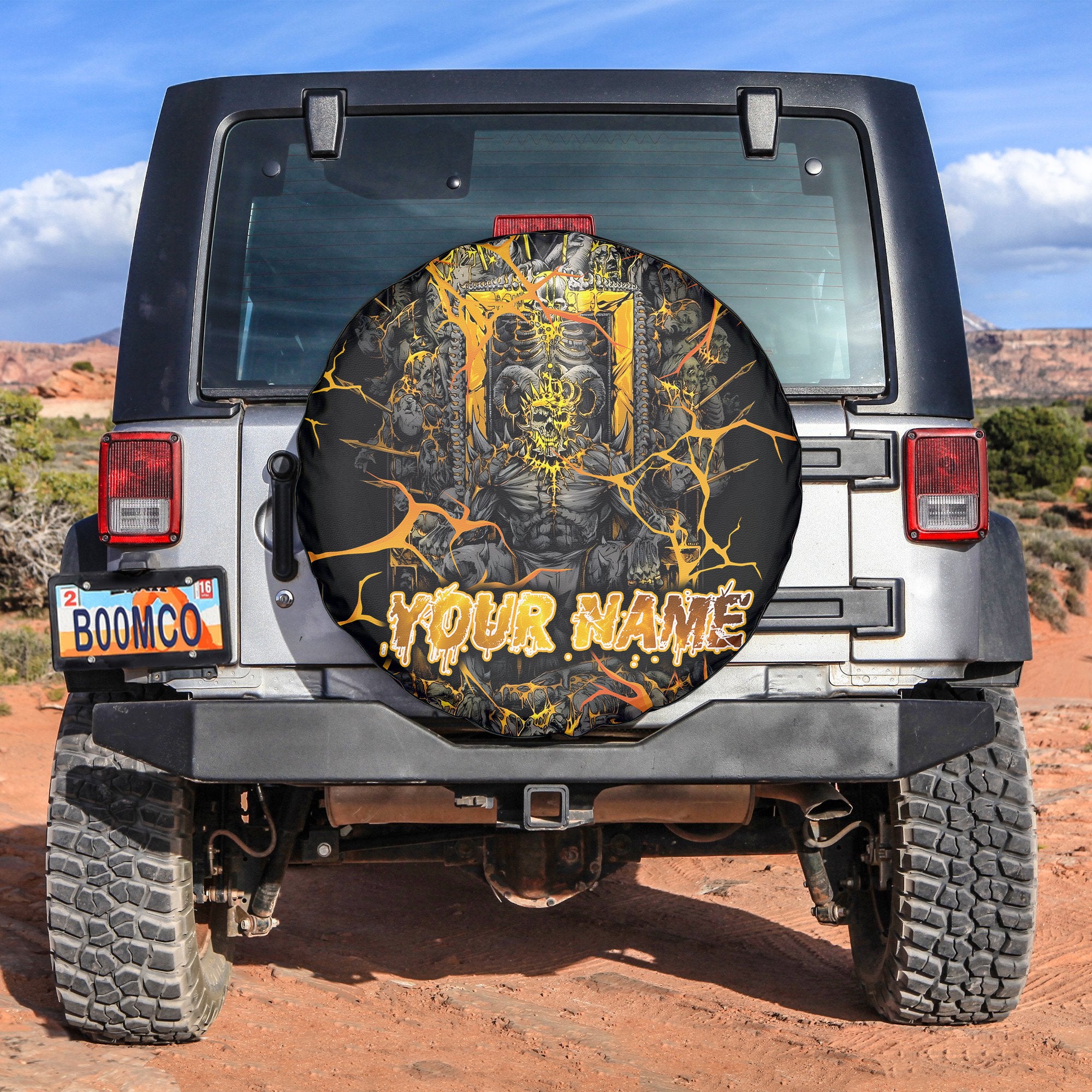 Personalised Dark Overlord Design Halloween Vibes Spare Tire Cover - TH02