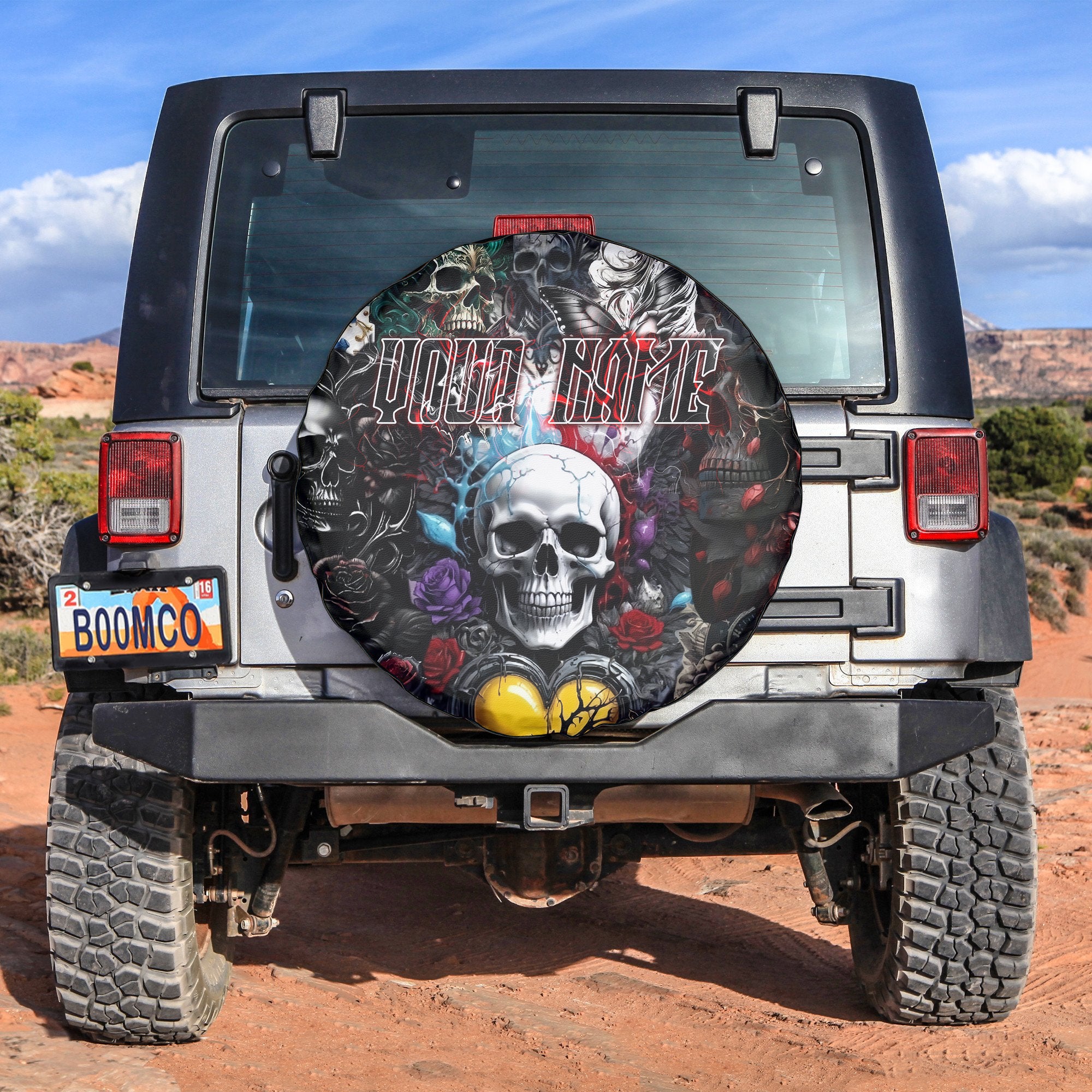 Personalised Painted Pain Design Halloween Vibes Spare Tire Cover - TH02