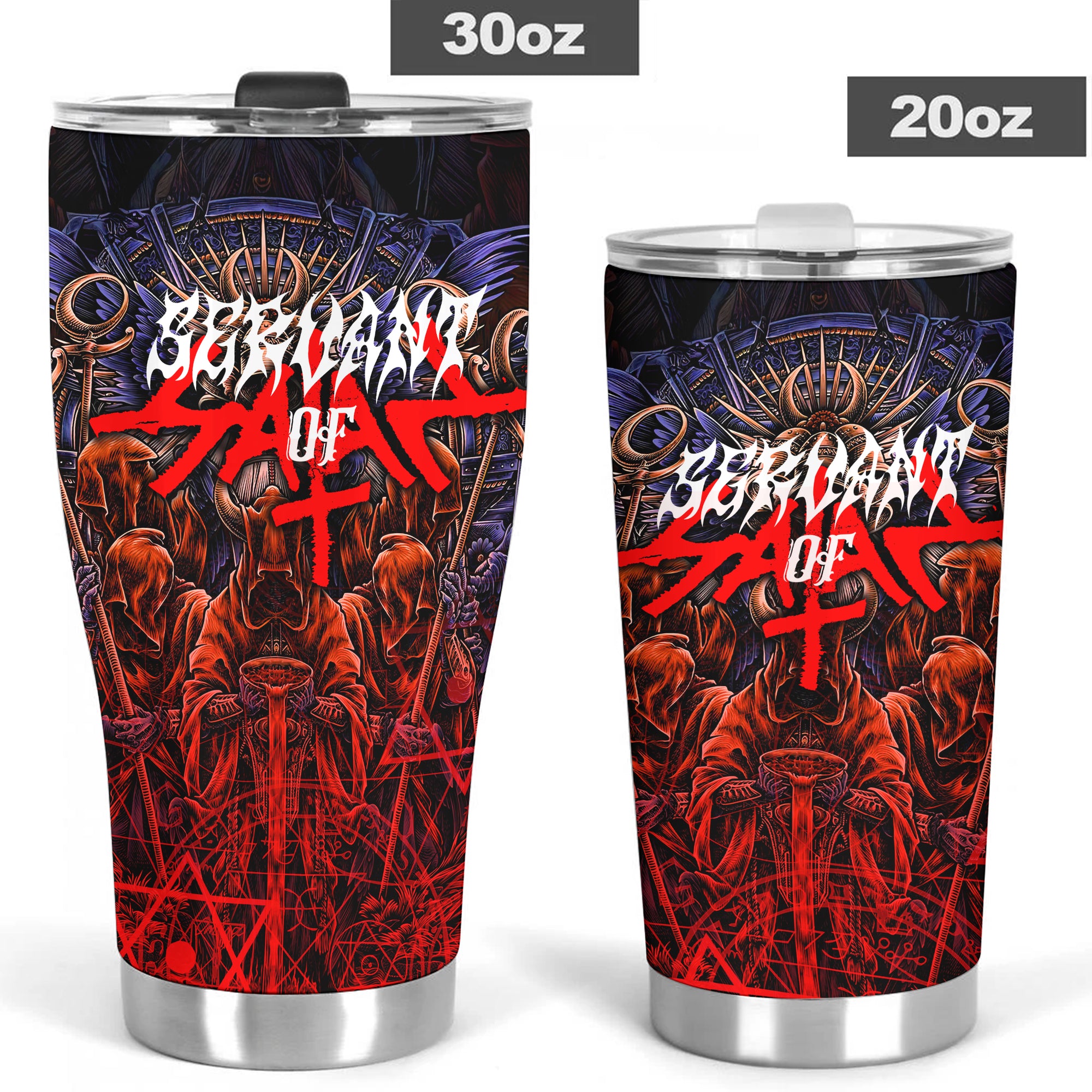 Servant Of Satan Design Halloween Vibes Stainless Steel Tumbler – 20oz/30oz  - TH02