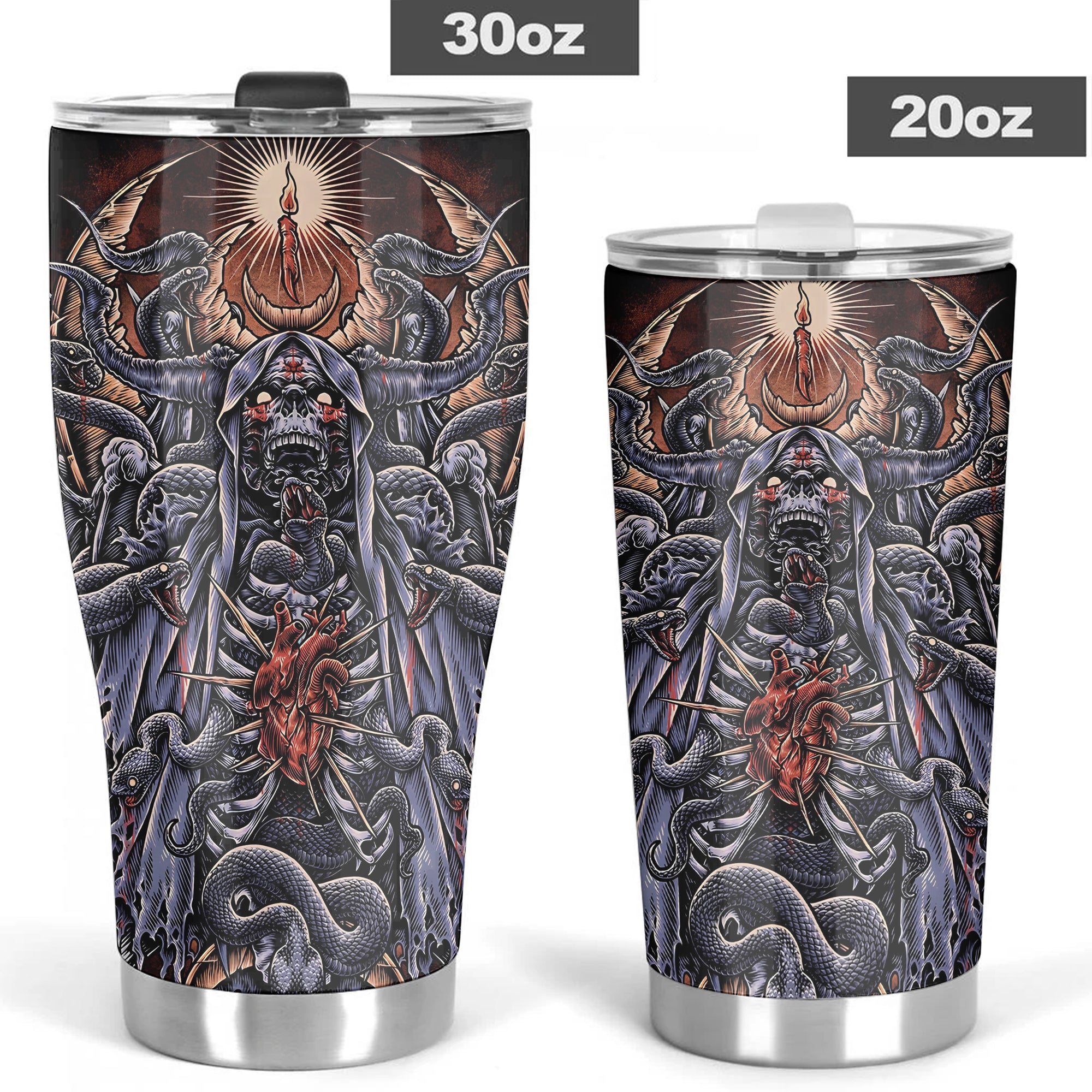 Serpent's Covenant Design Halloween Vibes Stainless Steel Tumbler – 20oz/30oz  - TH02