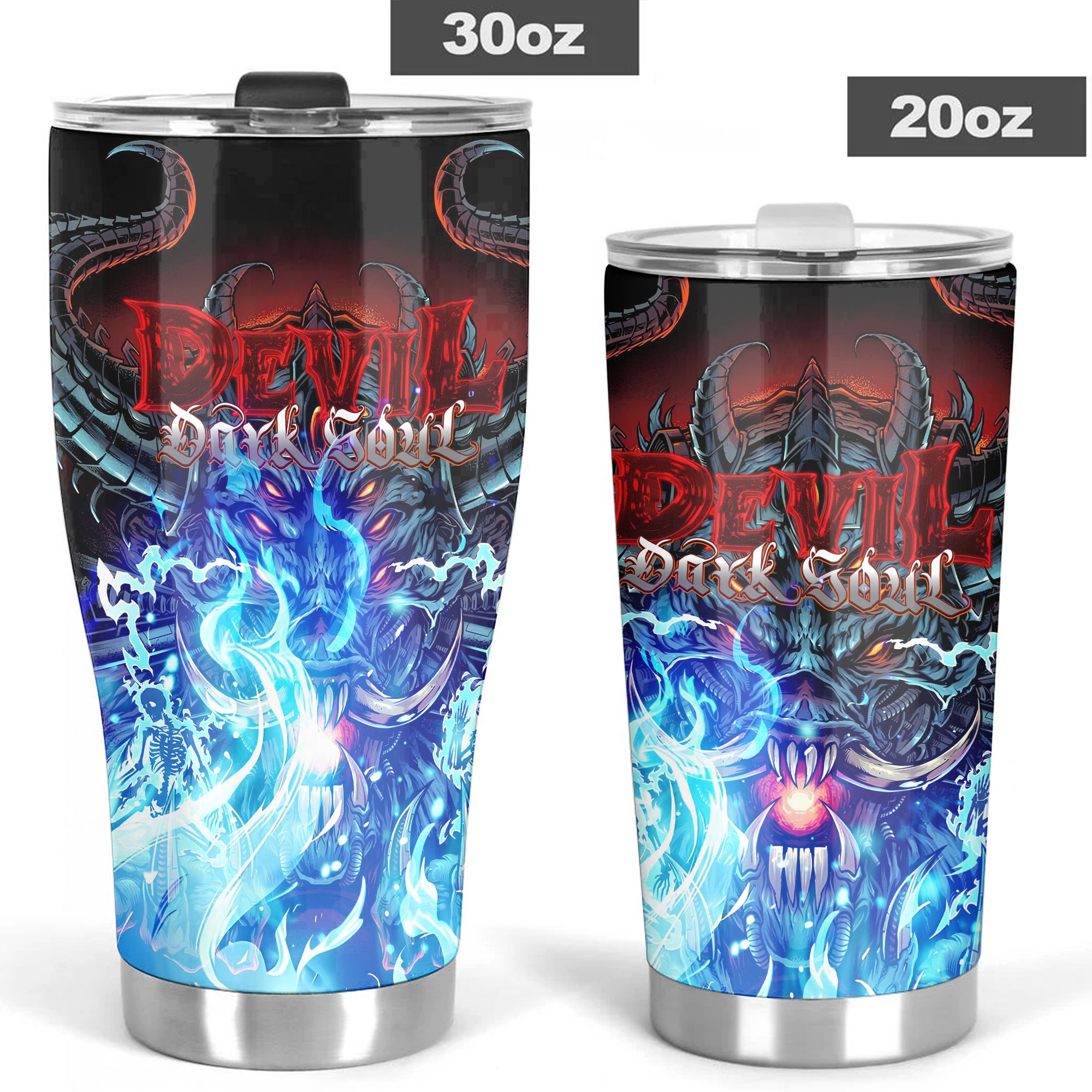 Devil Dark Soul Design Halloween Vibes Stainless Steel Tumbler – 20oz/30oz  - TH02