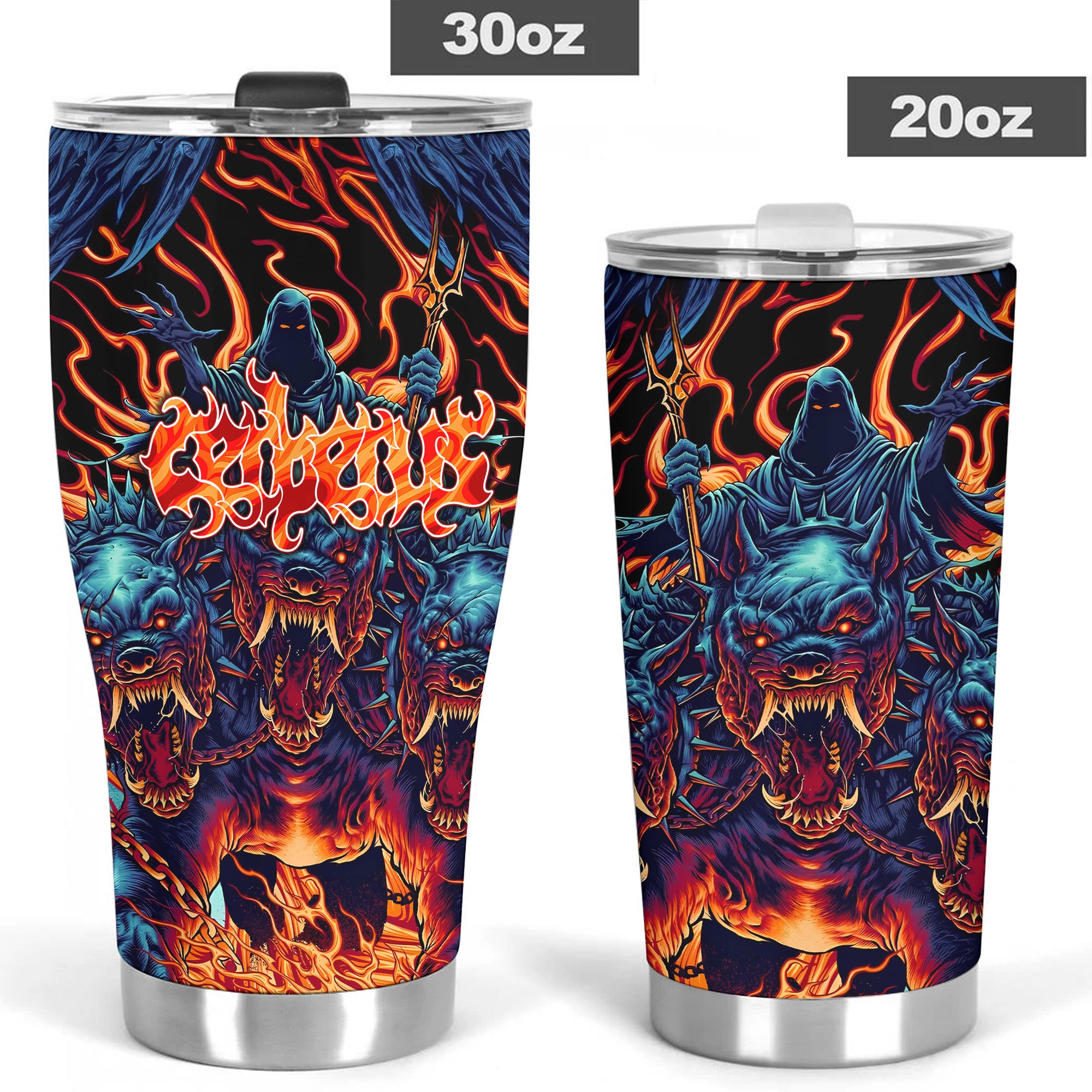 Cerberus Flame Design Halloween Vibes Stainless Steel Tumbler – 20oz/30oz  - TH02