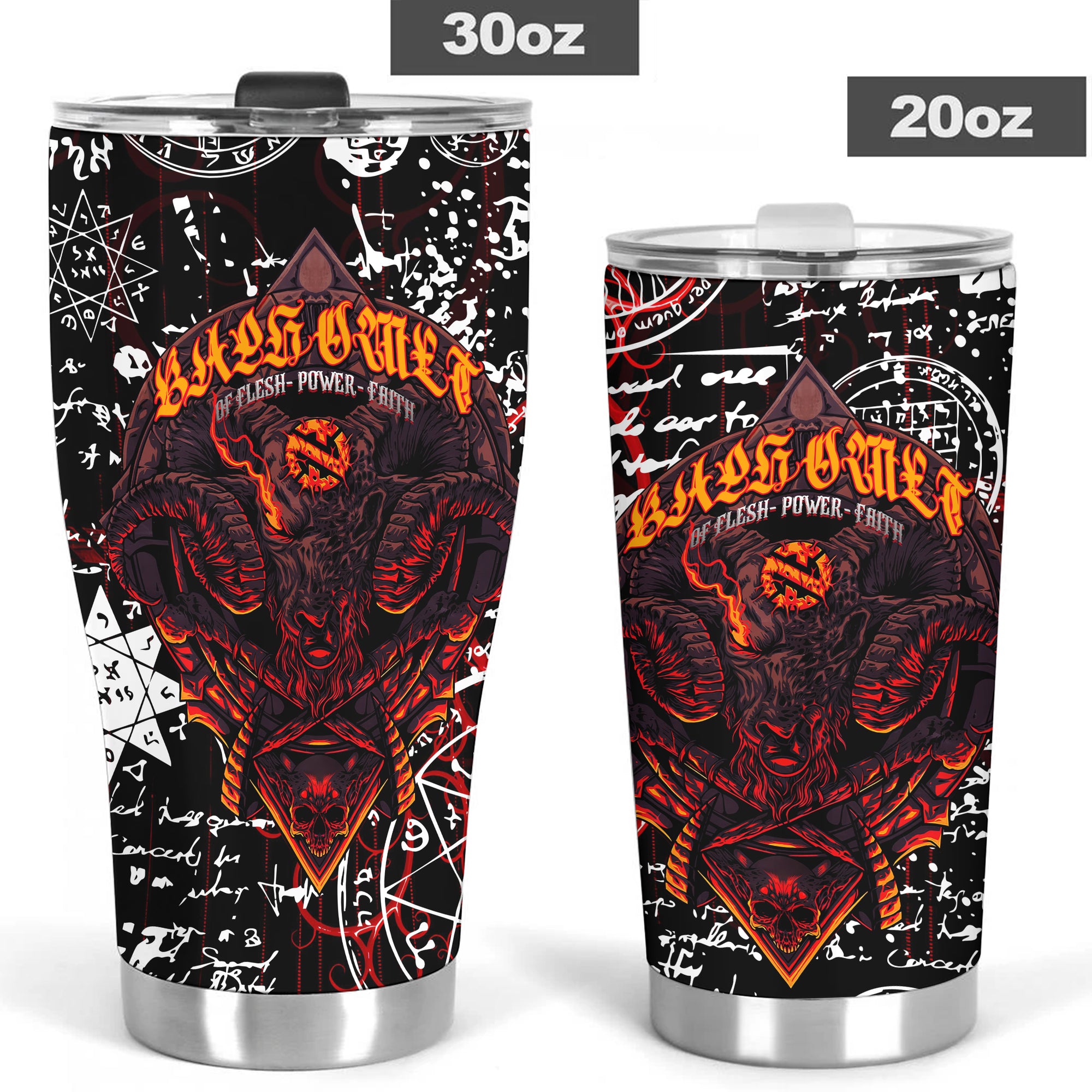 Baphomet Design Halloween Vibes Stainless Steel Tumbler – 20oz/30oz  - TH02
