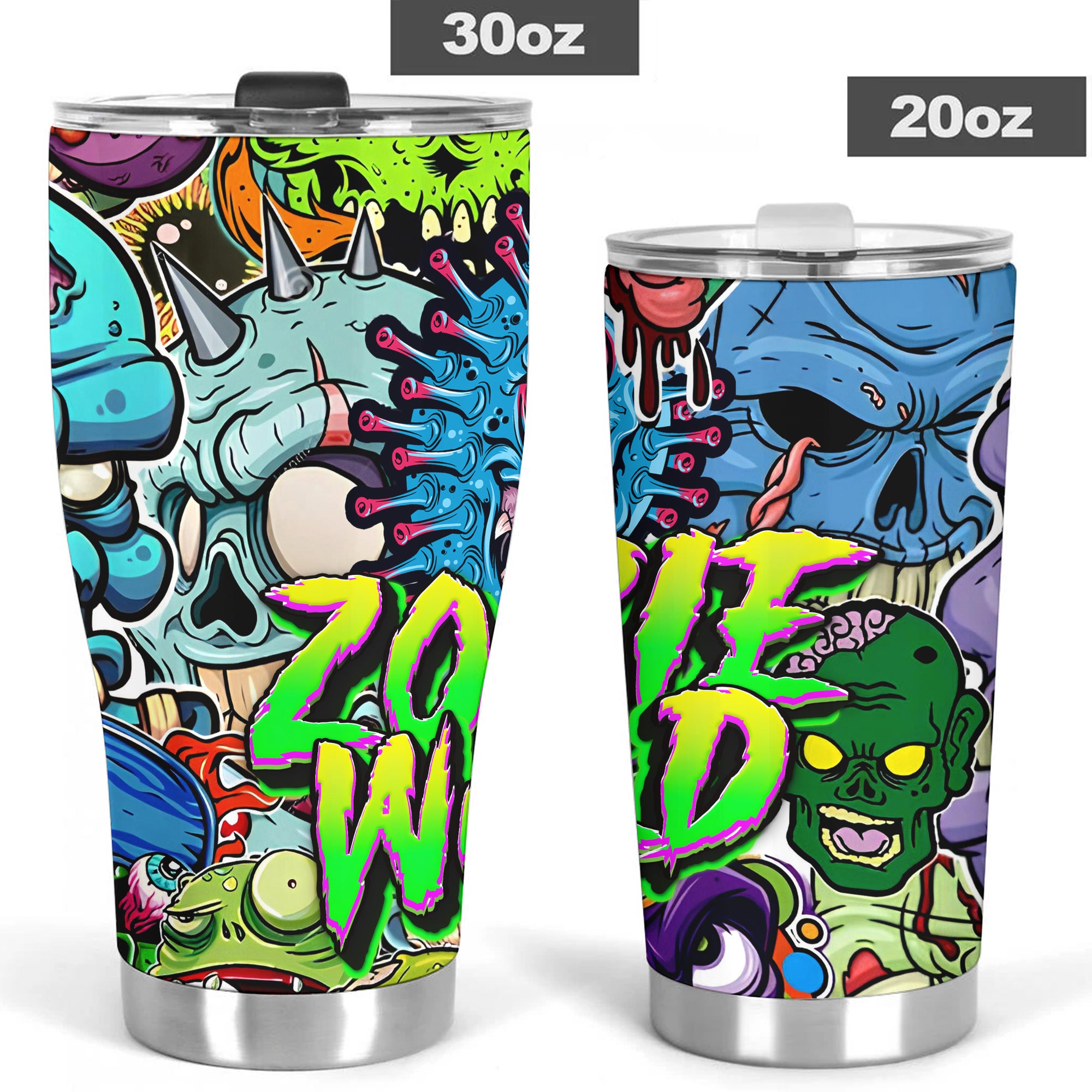 Zombie World Design Halloween Vibes Stainless Steel Tumbler – 20oz/30oz  - TH02