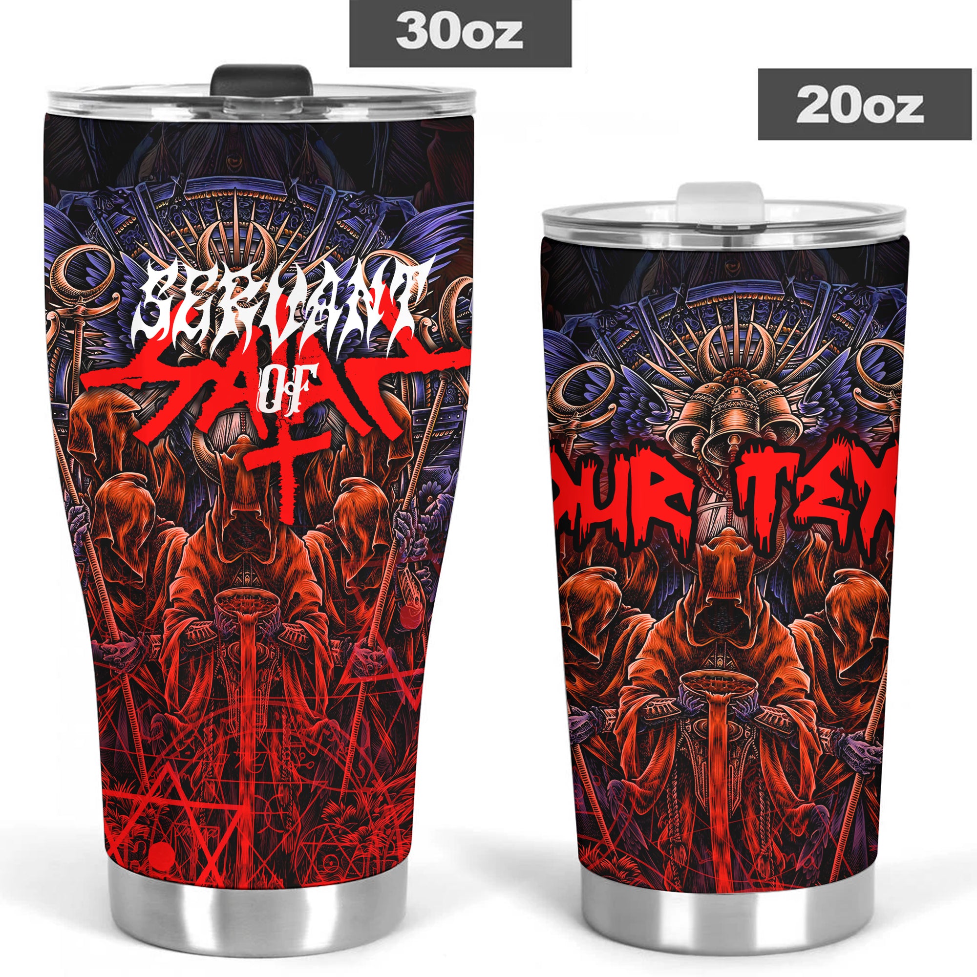 Personalised Servant Of Satan Design Halloween Vibes Stainless Steel Tumbler – 20oz/30oz  - TH02