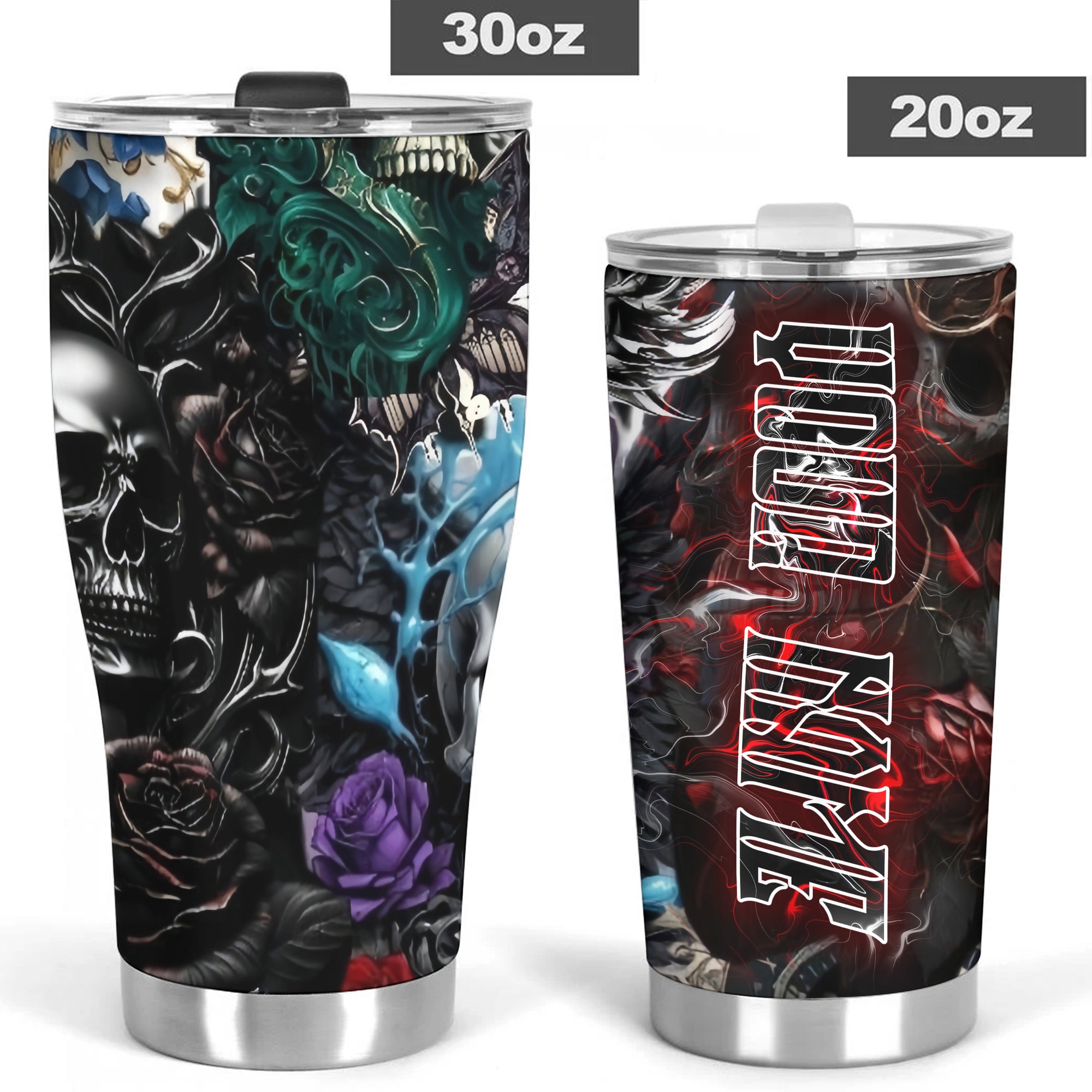Personalised Painted Pain Design Halloween Vibes Stainless Steel Tumbler – 20oz/30oz  - TH02