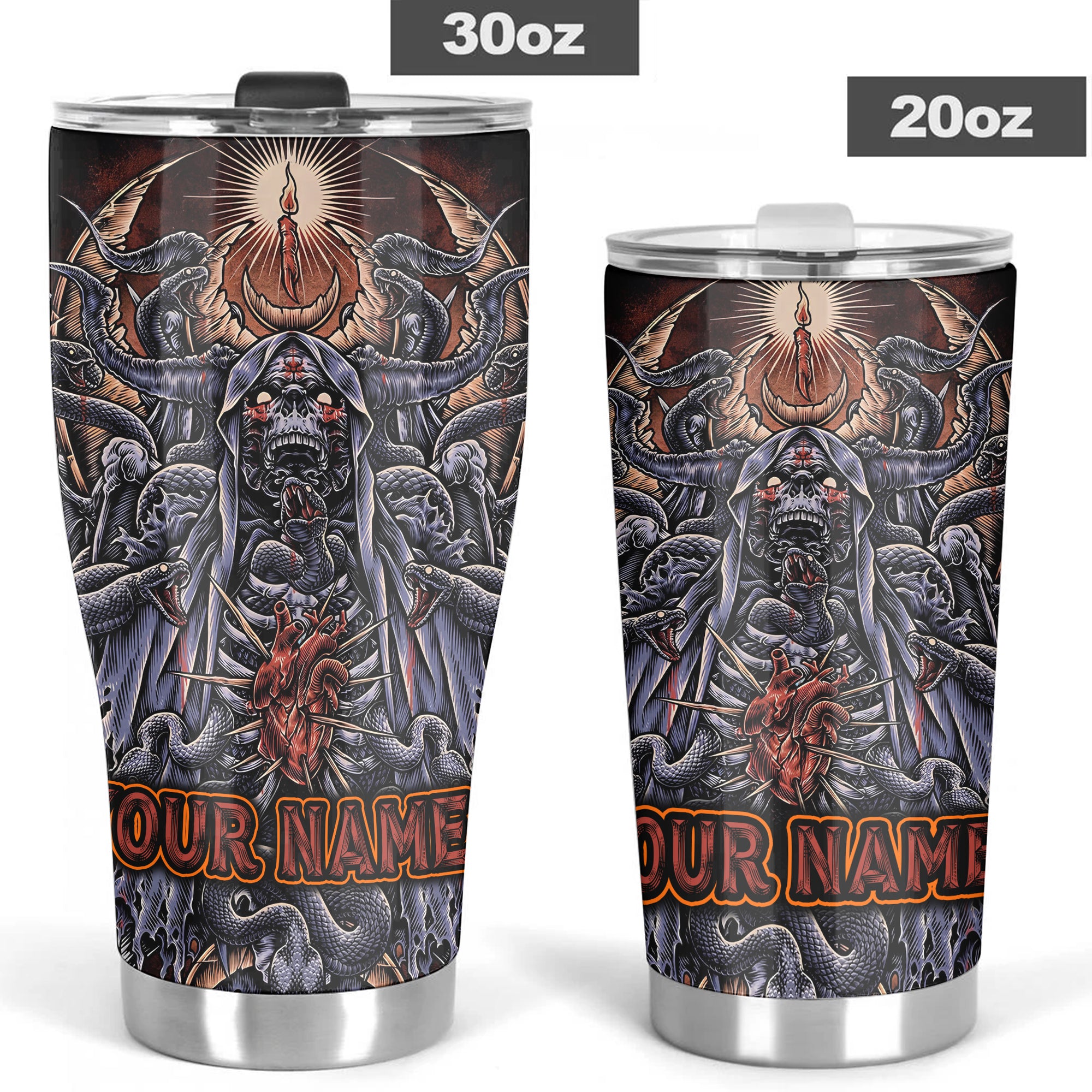 Personalised Serpent's Covenant Design Halloween Vibes Stainless Steel Tumbler – 20oz/30oz  - TH02