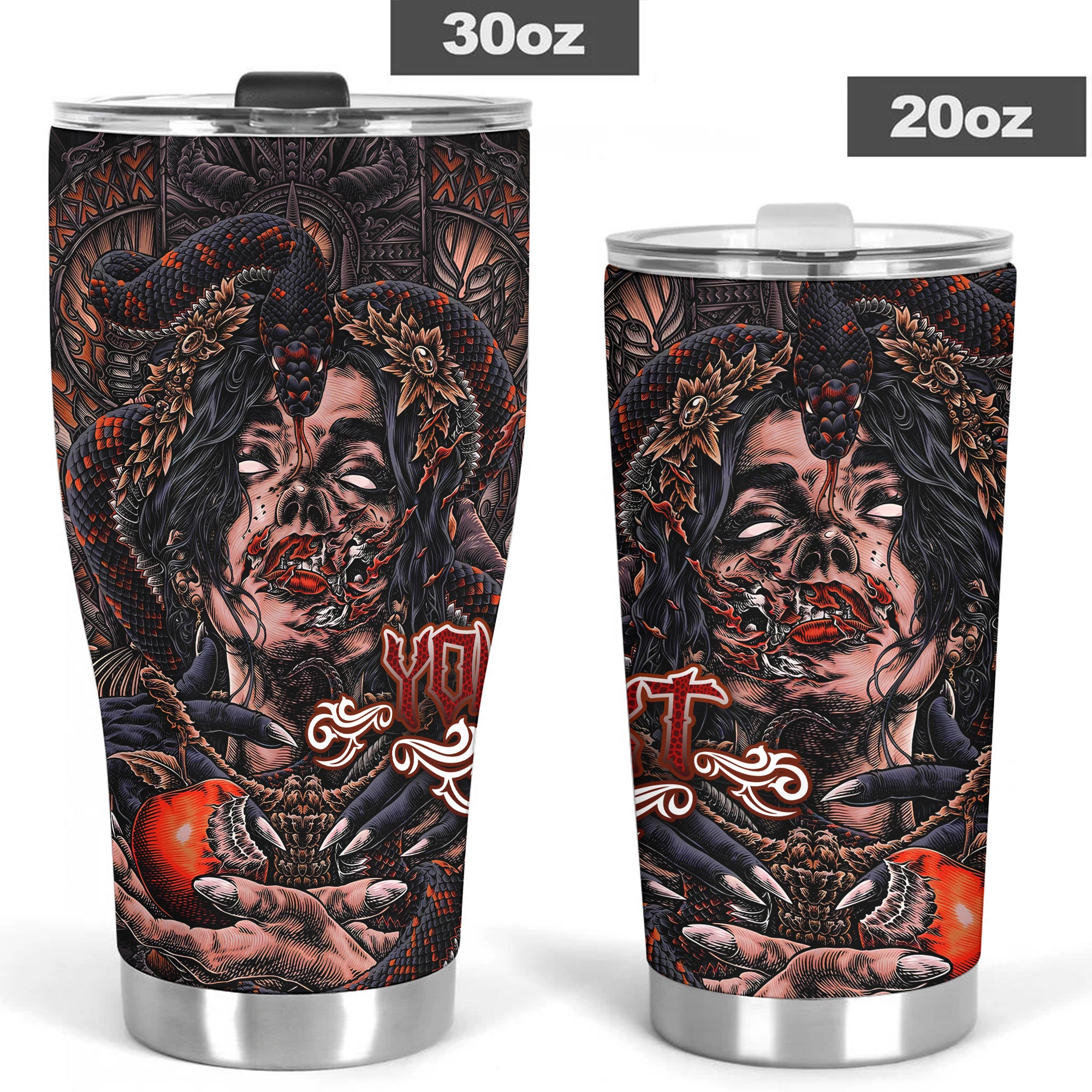 Personalised Fallen Angel Design Halloween Vibes Stainless Steel Tumbler – 20oz/30oz  - TH02