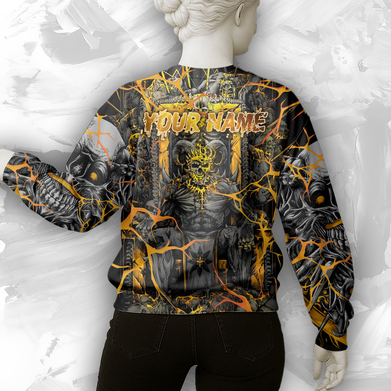 Personalised Dark Overlord Design Halloween Vibes Sweatshirt - TH02