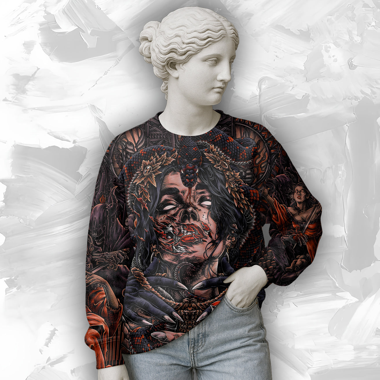 Personalised Fallen Angel Design Halloween Vibes Sweatshirt - TH02
