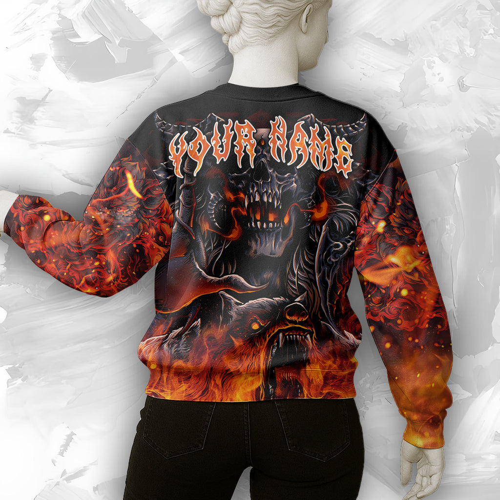 Personalised Inferno Reaper Design Halloween Vibes Sweatshirt - TH02