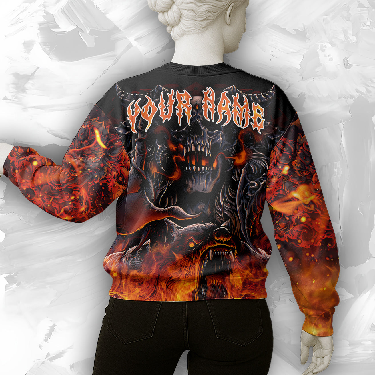 Personalised Inferno Reaper Design Halloween Vibes Sweatshirt - TH02