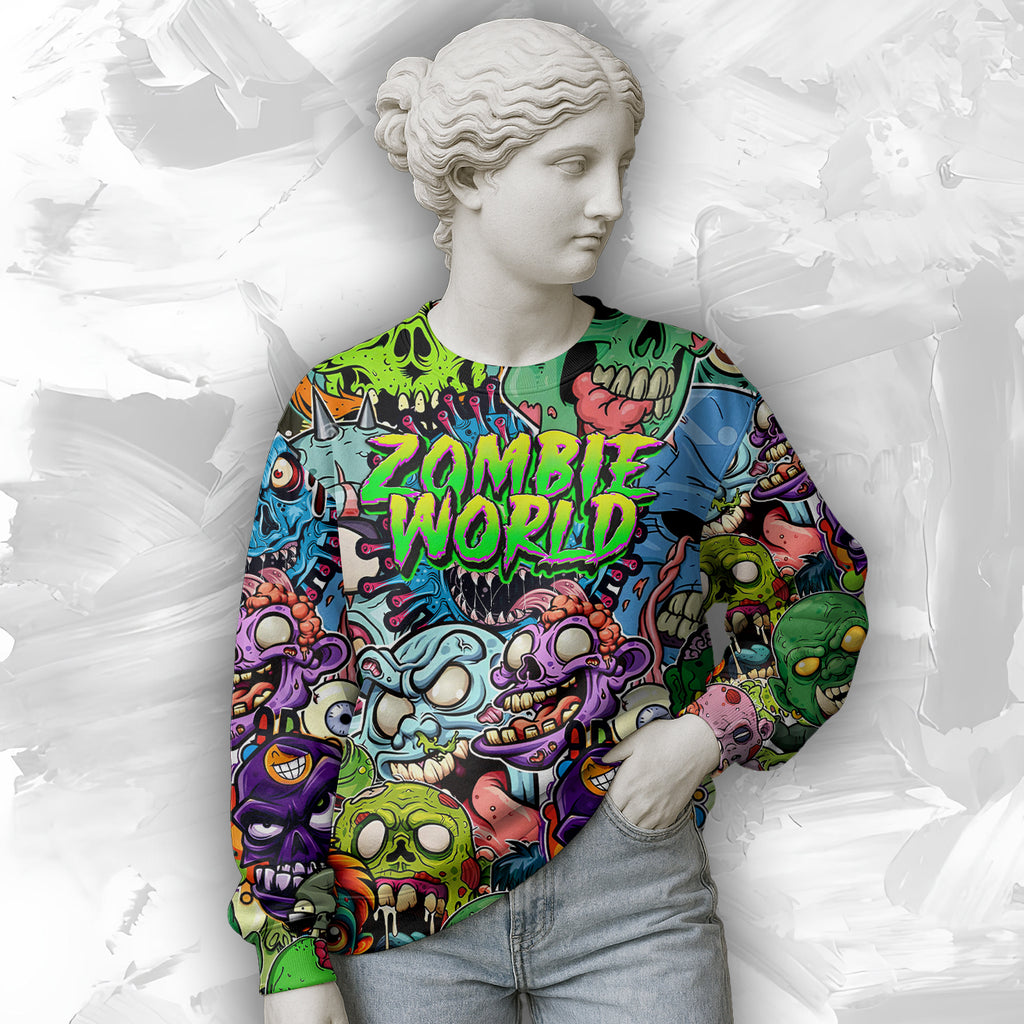 Zombie World Design Halloween Vibes Sweatshirt - TH02