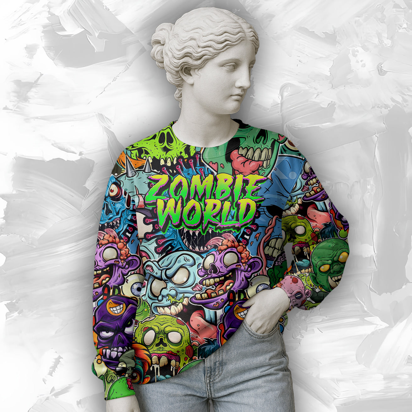 Zombie World Design Halloween Vibes Sweatshirt - TH02
