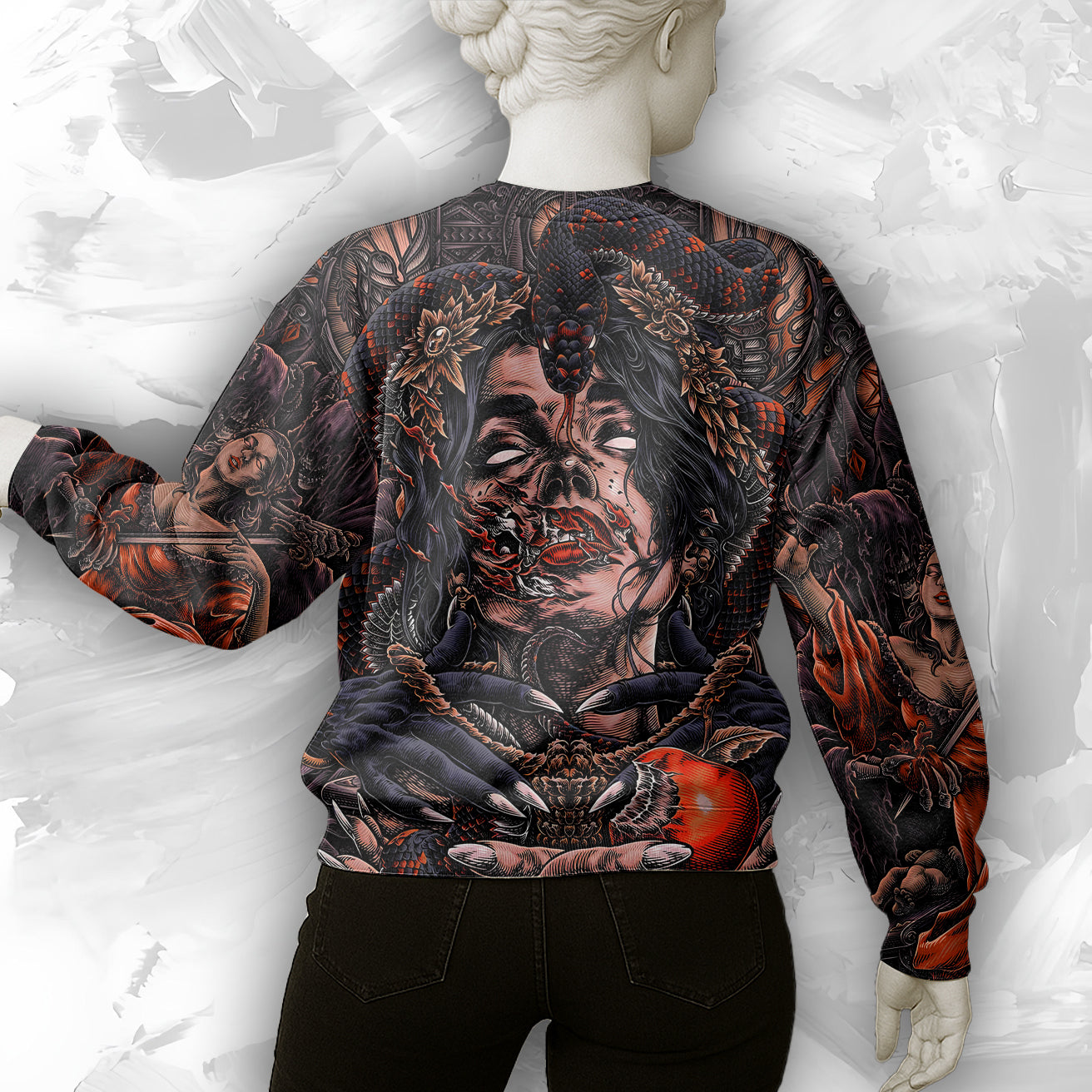 Fallen Angel Design Halloween Vibes Sweatshirt - TH02