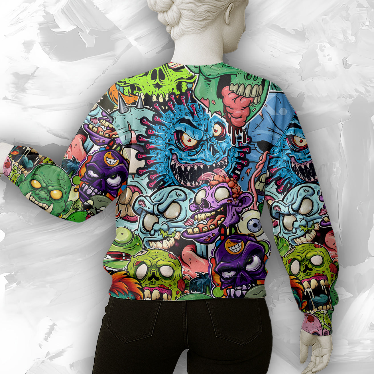 Zombie World Design Halloween Vibes Sweatshirt - TH02