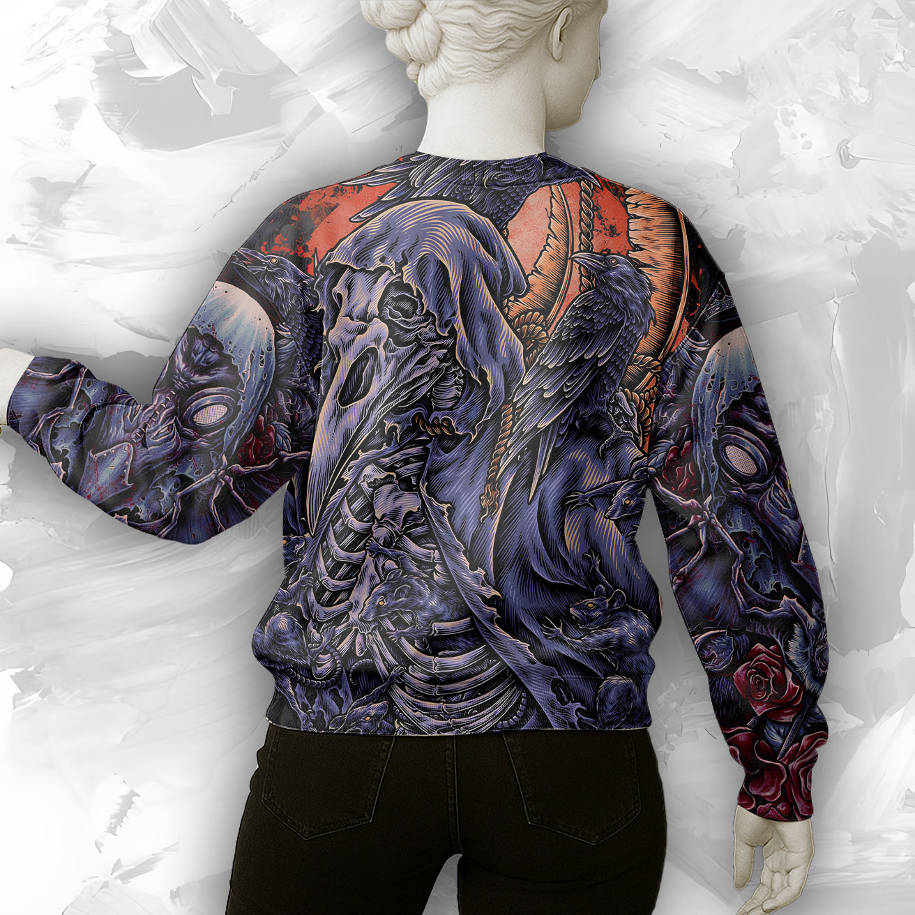 Raven Requiem Design Halloween Vibes Sweatshirt - TH02