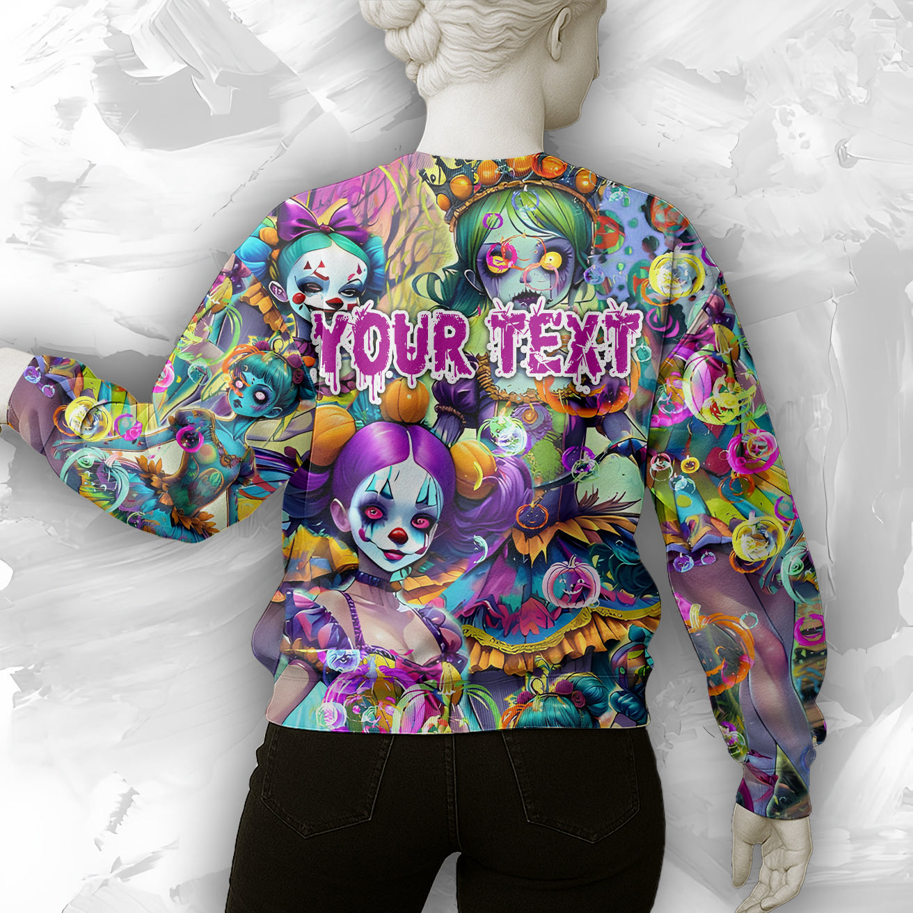 Personalised Doll Soul Design Halloween Vibes Sweatshirt - TH02