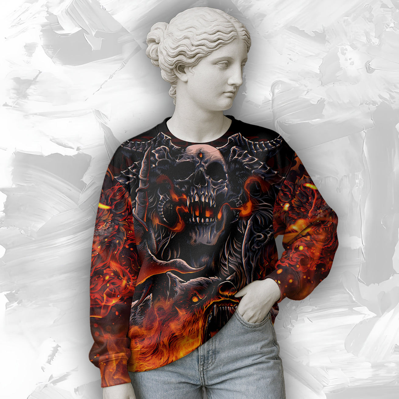 Inferno Reaper Design Halloween Vibes Sweatshirt - TH02