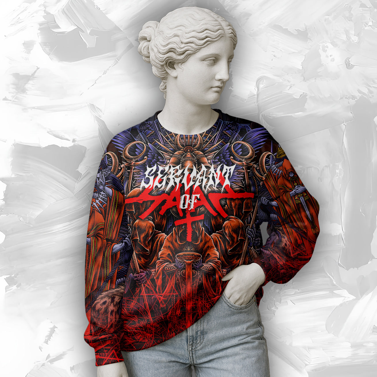 Servant Of Satan Design Halloween Vibes Sweatshirt - TH02