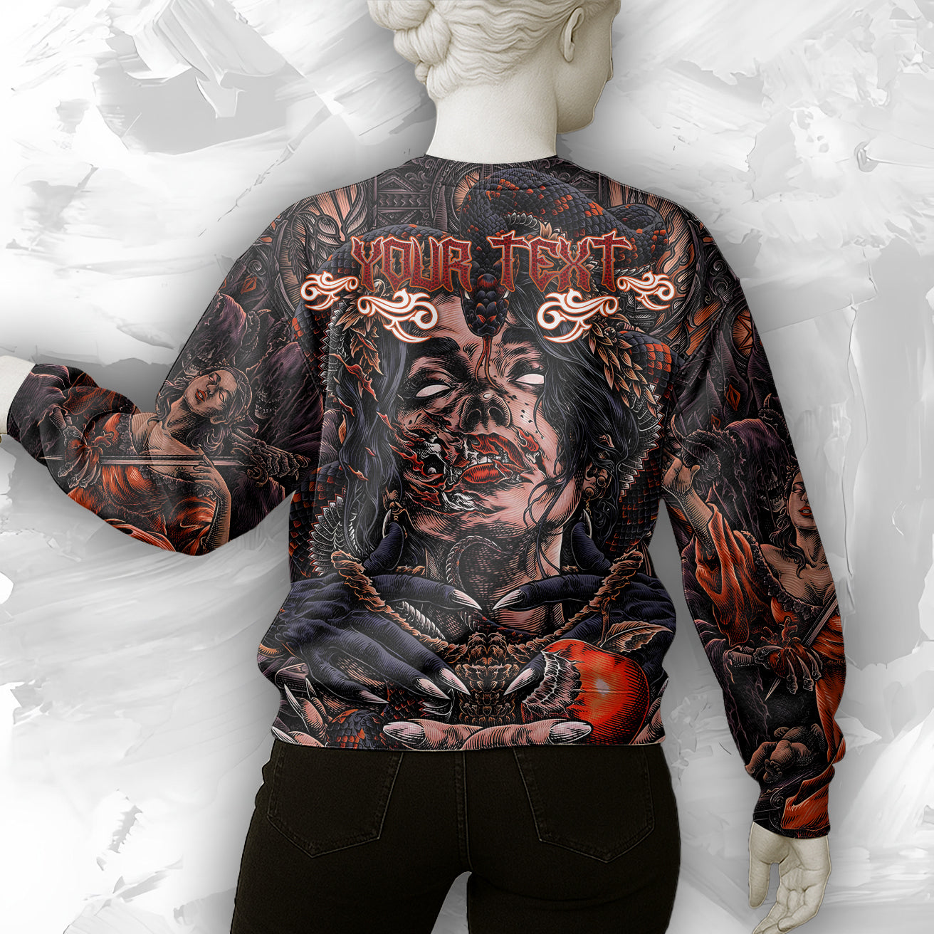 Personalised Fallen Angel Design Halloween Vibes Sweatshirt - TH02