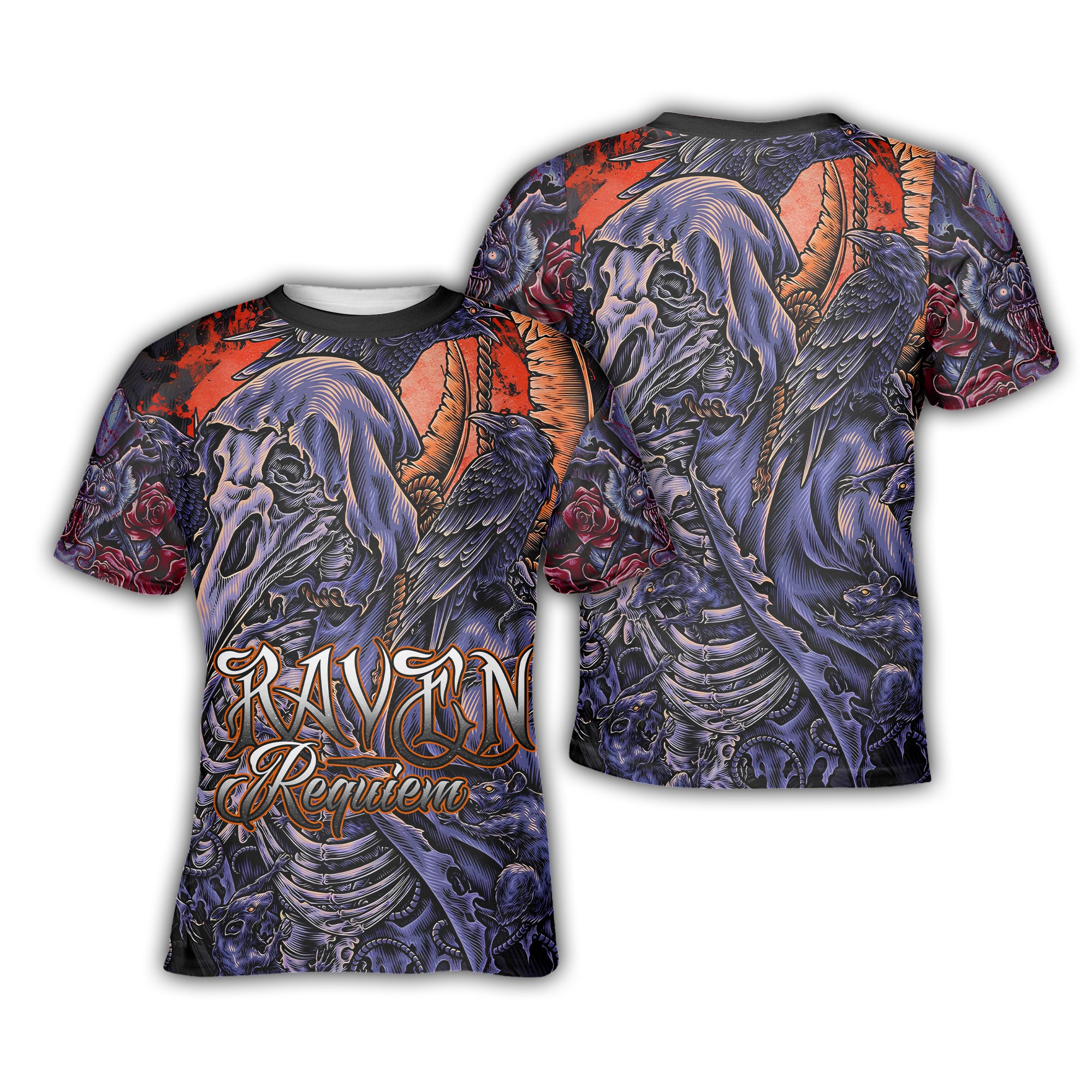 Raven Requiem Design Halloween Vibes T-Shirt  - TH02