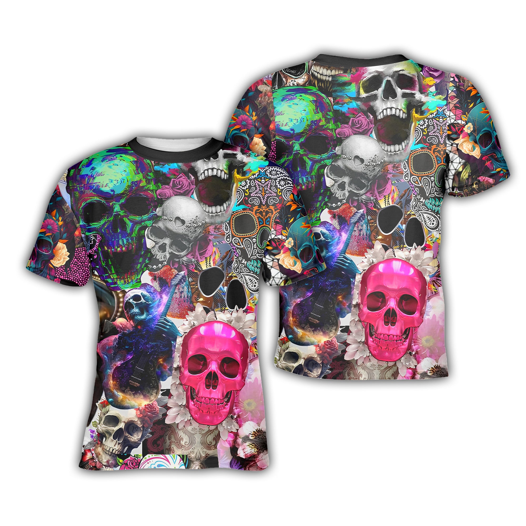 Skull Art Design Halloween Vibes T-Shirt - TH02