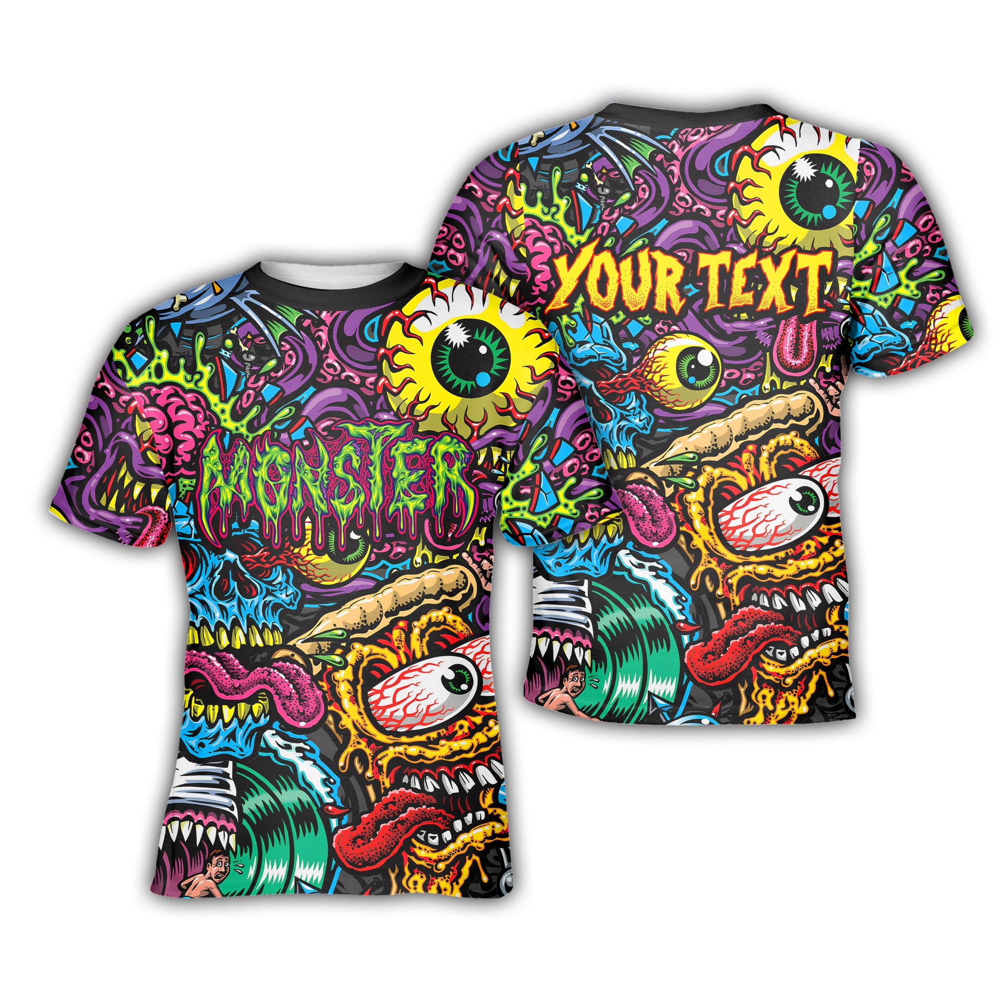 Personalised Monster Mashup Design Halloween Vibes T-Shirt - TH02