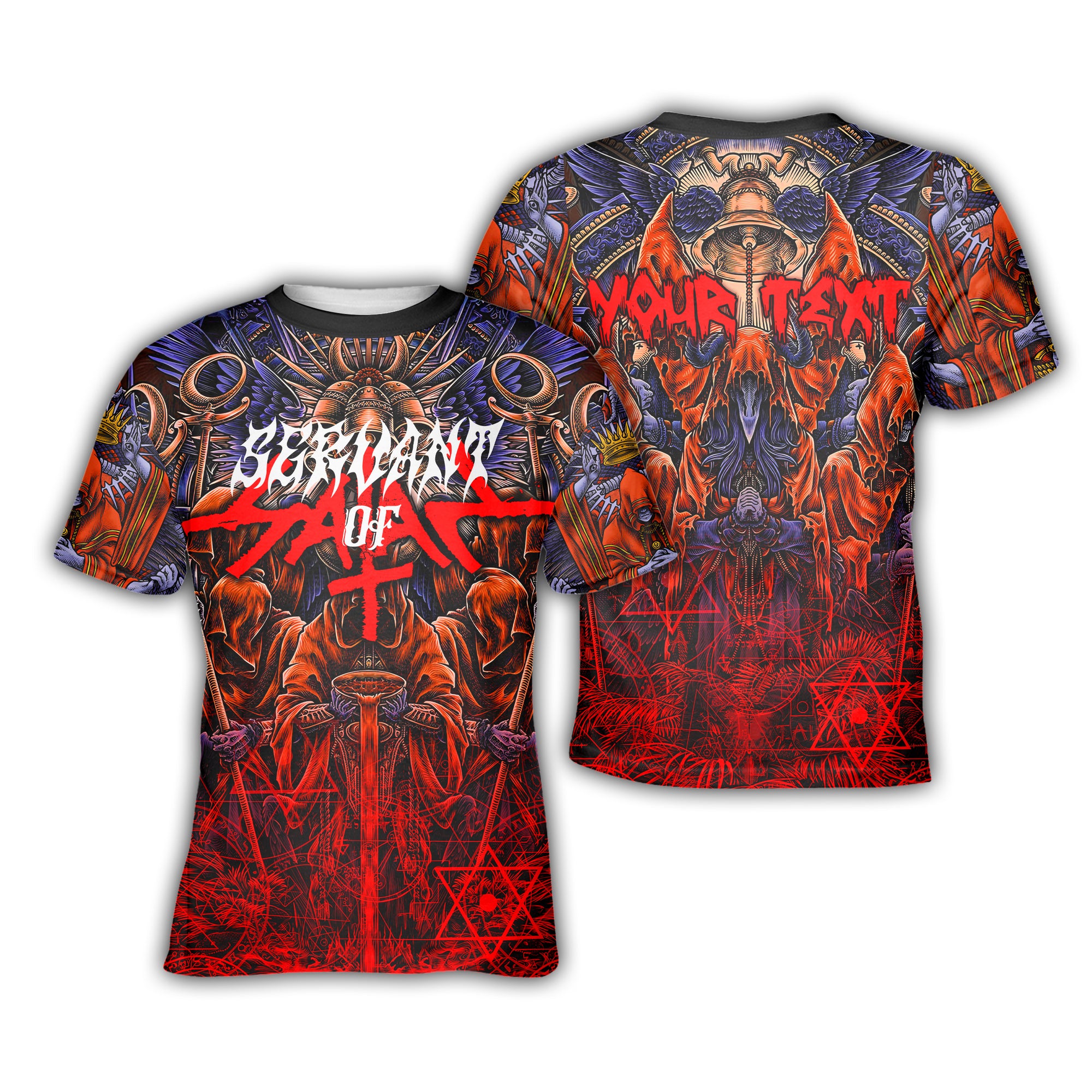 Personalised Servant Of Satan Design Halloween Vibes T-Shirt - TH02